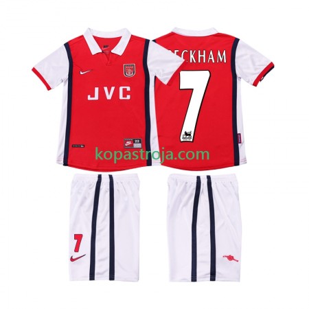 Billiga Fotbollströjor Arsenal BECKHAM 7 1999 Retro Barn Hemma tröja 1998 Kortärmad